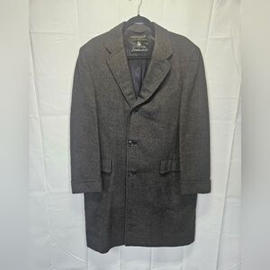 Authentic "Crombie" Mens Australian Wool and Cashmere Dark Gray Coat